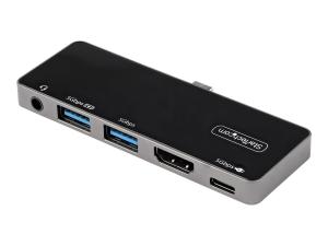 StarTech.com Adaptateur Multiport USB-C - USB-C vers 4K 60Hz HDMI 2.0 - Power Delivery Passthrough 100W - Hub USB 3.0 3 Ports - Audio - Mini Dock USB-C - Travel Dock USB Type-C (DKT30ICHPD) - Station d'accueil - USB-C - HDMI - DKT30ICHPD - Stations d'accueil pour ordinateur portable