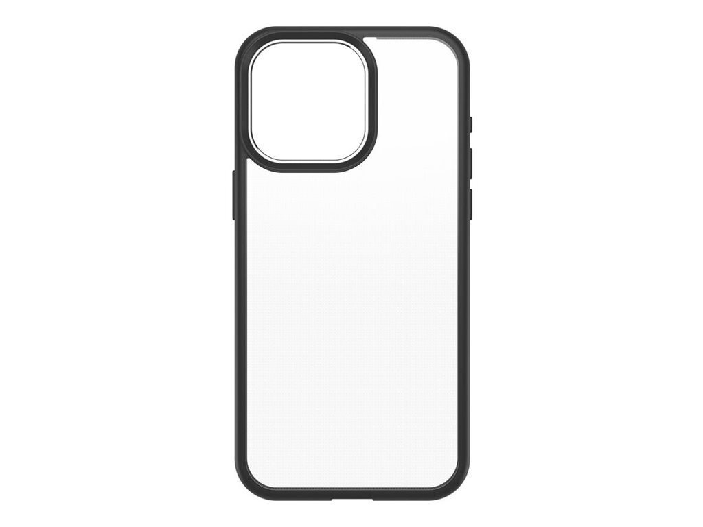 OtterBox React Series - Coque de protection pour téléphone portable - polycarbonate, caoutchouc synthétique - cristal noir (incolore/noir) - pour Apple iPhone 15 Pro Max - 77-92783 - Coques et étuis pour téléphone portable