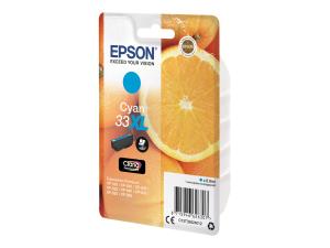 Epson 33XL - 8.9 ml - XL - cyan - original - emballage coque avec alarme radioélectrique/ acoustique - cartouche d'encre - pour Expression Home XP-635, 830; Expression Premium XP-530, 540, 630, 635, 640, 645, 830, 900 - C13T33624022 - Cartouches d'encre Epson