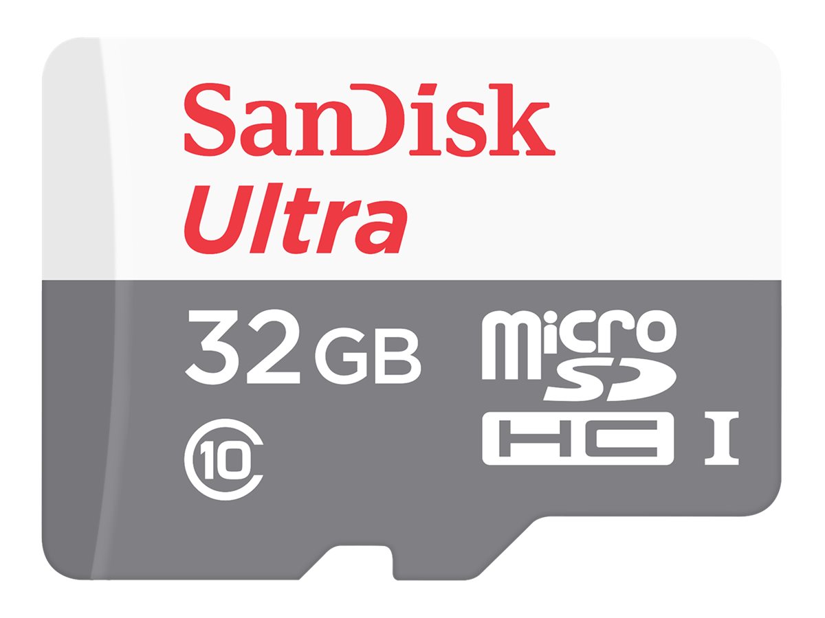 SanDisk Ultra - Carte mémoire flash - 32 Go - Class 10 - microSDHC UHS-I - SDSQUNR-032G-GN3MN - Cartes flash