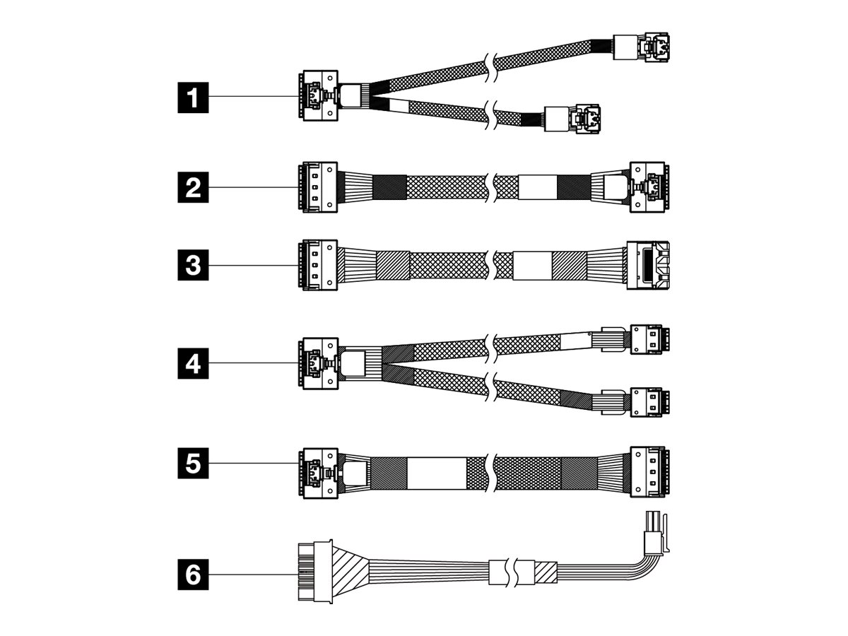 Lenovo - Kit de câbles de stockage - pour châssis 2,5" SAS/SATA avant BP1 - pour ThinkSystem SR650 V3 7D76 - 4X97A82933 - Câbles de stockage