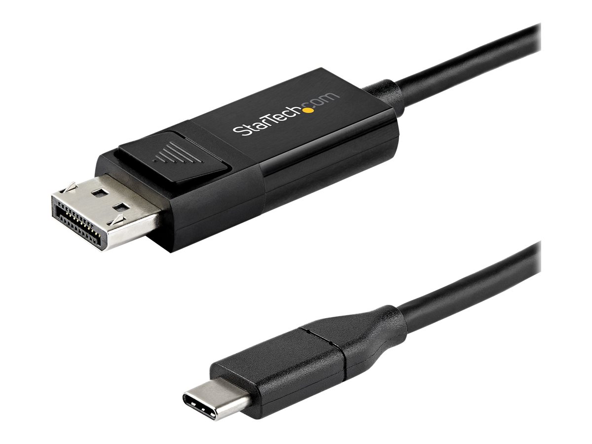 StarTech.com CDP2DP142MBD Câble USB Type-C vers DisplayPort 1.4 (bidirectionnel) - 2 m - Adaptateur USB-C à DP - Câble DisplayPort - 24 pin USB-C (M) pour DisplayPort (M) - USB 3.1 / Thunderbolt 3 / DisplayPort 1.4 - 2 m - actif, support pour 8K UHD (7680 x 4320) - noir - CDP2DP142MBD - Câbles vidéo