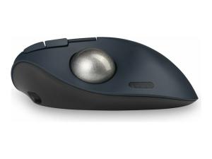 Kensington Pro Fit Ergo TB550 Trackball - Boule de commande - ergonomique - optique - 9 boutons - sans fil - 2.4 GHz, Bluetooth - récepteur sans fil USB - bleu gris, noir - Pour la vente au détail - boîte de couleur - K72196WW - Dispositifs de pointage