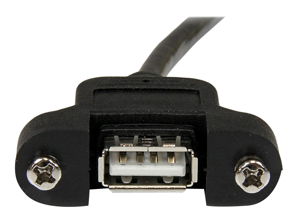 StarTech.com Câble USB Montage sur Panneau A Femelle vers A Mâle - Extension Panneau Montage USB F/M - Port USB A Femelle - 91 cm - Rallonge de câble USB - USB (F) pour USB (M) - USB 2.0 - 91.4 cm - noir - pour P/N: UUSBOTG - USBPNLAFAM3 - Câbles USB
