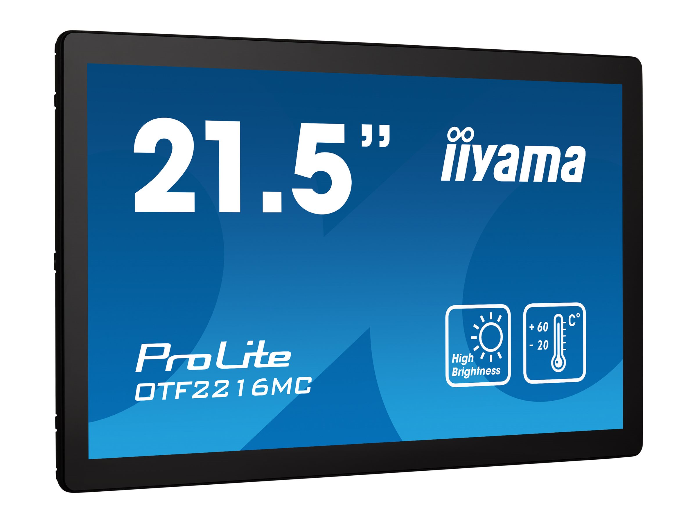 iiyama ProLite OTF2216MC-B1 - Écran LED - 22" (21.5" visualisable) - cadre ouvert - écran tactile - 1920 x 1080 Full HD (1080p) @ 60 Hz - VA - 1100 cd/m² - 5000:1 - 25 ms - HDMI, VGA, DisplayPort - noir - OTF2216MC-B1 - Écrans tactiles