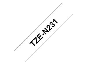 Brother TZe-N231 - Noir sur blanc - Rouleau (1,2 cm x 8 m) 1 cassette(s) bande non plastifiée - pour Brother PT-D600, H110; P-Touch PT-1005, 1010, D210, D400, D450, E550, H110, P900, P950 - TZEN231 - Autres consommables et kits d'entretien pour imprimante