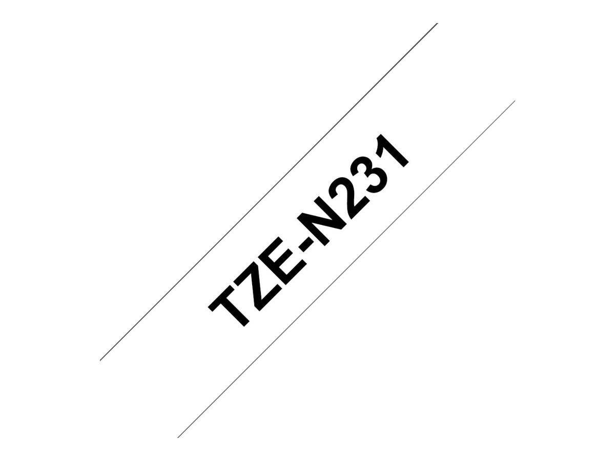 Brother TZe-N231 - Noir sur blanc - Rouleau (1,2 cm x 8 m) 1 cassette(s) bande non plastifiée - pour Brother PT-D600, H110; P-Touch PT-1005, 1010, D210, D400, D450, E550, H110, P900, P950 - TZEN231 - Autres consommables et kits d'entretien pour imprimante