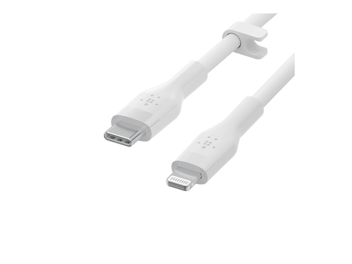 Belkin BOOST CHARGE - Câble Lightning - 24 pin USB-C mâle pour Lightning mâle - 1 m - blanc - CAA009BT1MWH - Accessoires pour systèmes audio domestiques