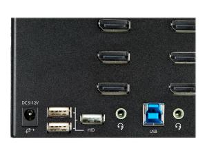StarTech.com Switch KVM 2 Ports Quadruple Écran DisplayPort - 4K 60Hz UHD HDR - Hub KVM 4K DP 1.2 - 2x USB 3.0 (5Gbps) & 4x USB 2.0 HID, Audio - Commutation Raccourci Clavier - TAA (SV231QDPU34K) - Commutateur écran-clavier-souris/audio - 2 x KVM / audio - de bureau - Conformité TAA - SV231QDPU34K - Commutateurs KVM
