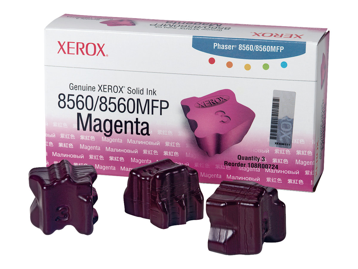 Xerox Phaser 8560MFP - Pack de 3 - magenta - encres solides - pour Phaser 8560 - 108R00724 - Encres solides