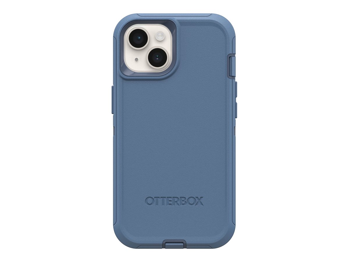 OtterBox Defender Series - Coque de protection pour téléphone portable - compatibilité avec MagSafe - polycarbonate, caoutchouc synthétique - jeans bleu bébé (bleu) - pour Apple iPhone 14 Plus, 15 Plus - 77-94044 - Coques et étuis pour téléphone portable