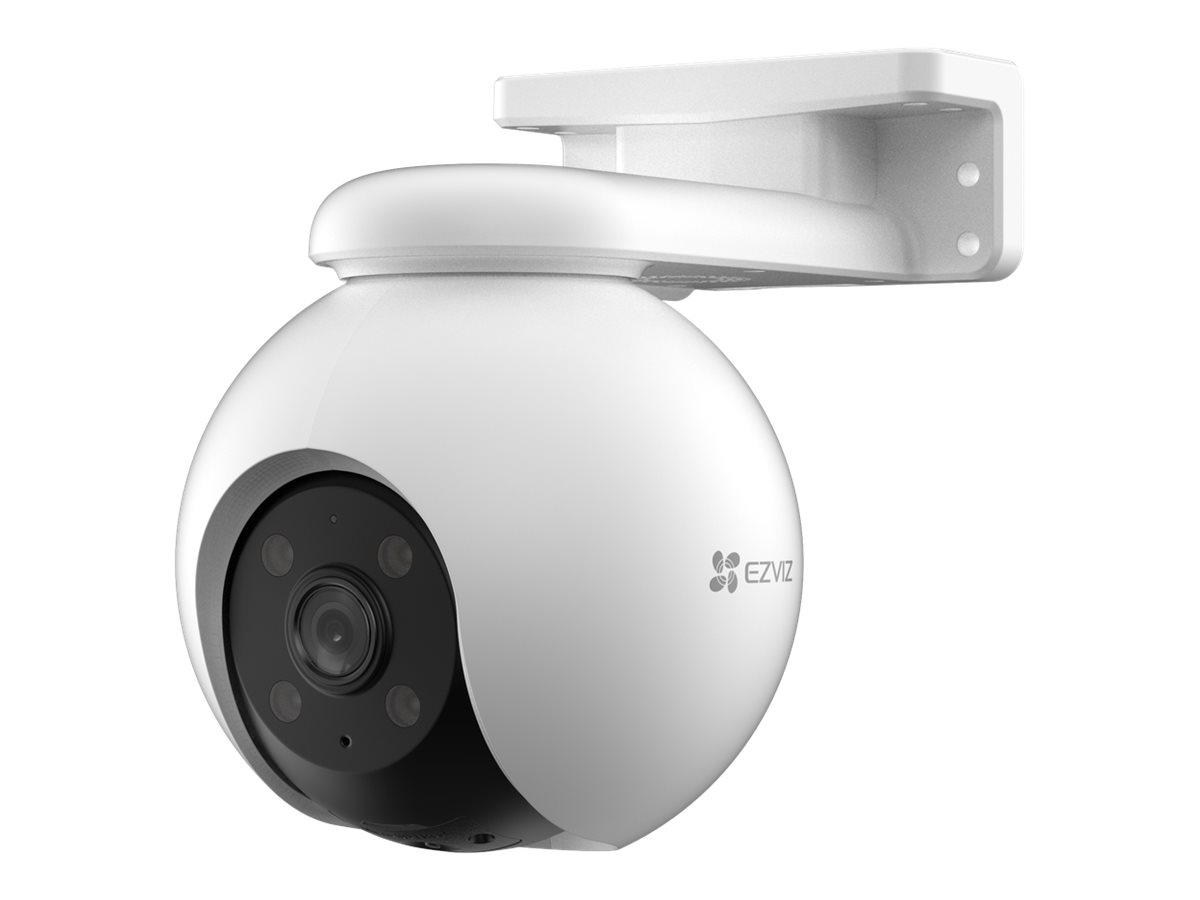 EZVIZ H8 Pro 3K - Caméra de surveillance réseau - panoramique / inclinaison - tourelle - extérieur - résistant aux intempéries - couleur (Jour et nuit) - 2880 x 1620 - 3K - montage M12 - à focale variable - audio - sans fil - Wi-Fi - LAN 10/100 - H.264, H.265 - DC 12 V - CS-H8-R100-1J5WKFL - Caméras de sécurité