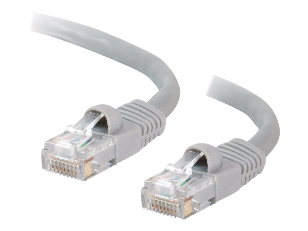 C2G Cat5e Booted Unshielded (UTP) Network Patch Cable - Cordon de raccordement - RJ-45 (M) pour RJ-45 (M) - 5 m - UTP - CAT 5e - moulé, sans crochet, bloqué - gris - 83145 - Câbles de raccordement