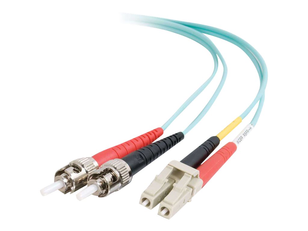 C2G LC-ST 10Gb 50/125 OM3 Duplex Multimode PVC Fiber Optic Cable (LSZH) - Câble réseau - ST multi-mode (M) pour LC multi-mode (M) - 2 m - fibre optique - duplex - 50 / 125 microns - OM3 - sans halogène - turquoise - 85541 - Câblesenfibres