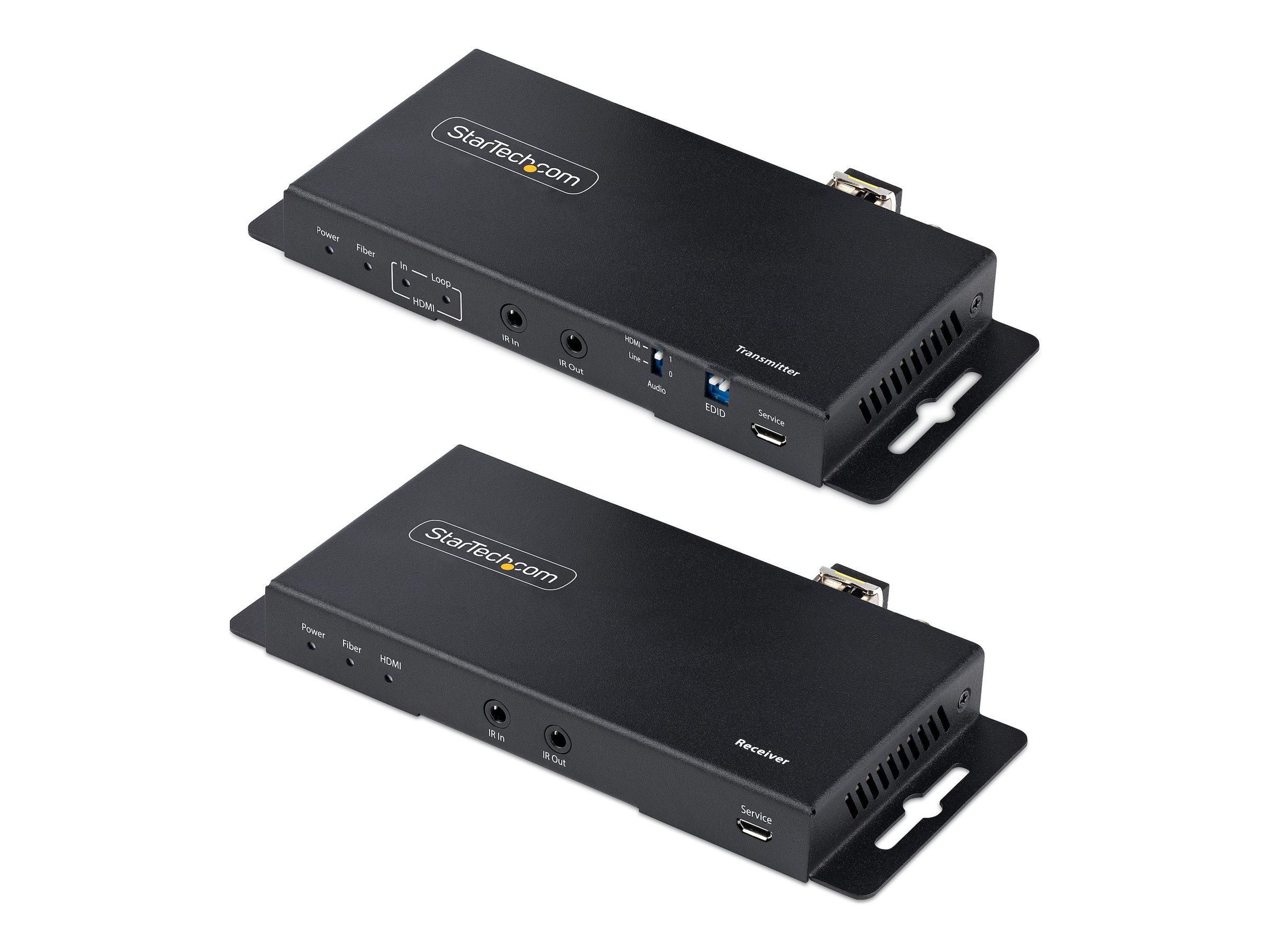 StarTech.com Kit Extender HDMI Fibre Optique, 4K60Hz, Monomode/Multimode - Rallonge vidéo/audio/infrarouge/réseau - HDMI - plus de fibre optique - fibre optique - jusqu'à 1 km - ST121HD20FXA2 - Prolongateurs de signal