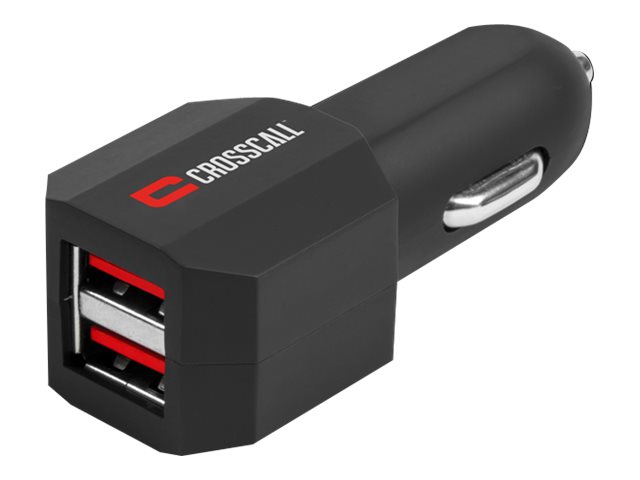 Crosscall - Adaptateur d'alimentation pour voiture - 2.1 A - 2 connecteurs de sortie (USB) - noir, rouge - CV2.PE.NR000 - Adaptateurs électriques et chargeurs