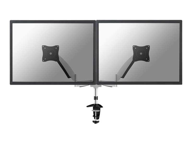 Neomounts FPMA-D950D - Kit de montage - pleine action - pour 2 écrans LCD - argent - Taille d'écran : 10"-27" - pinces montables, oeillet, montrable sur bureau - FPMA-D950D - Accessoires pour écran