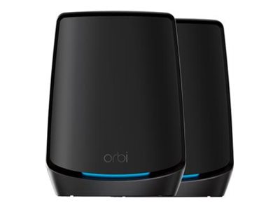 NETGEAR Orbi RBK862SB - Système Wi-Fi - (routeur, rallonge) - jusqu'à 4500 pieds carrés - maillage 10GbE - Wi-Fi 6 - Tri-bande - RBK862SB-100EUS - Passerelles et routeurs SOHO