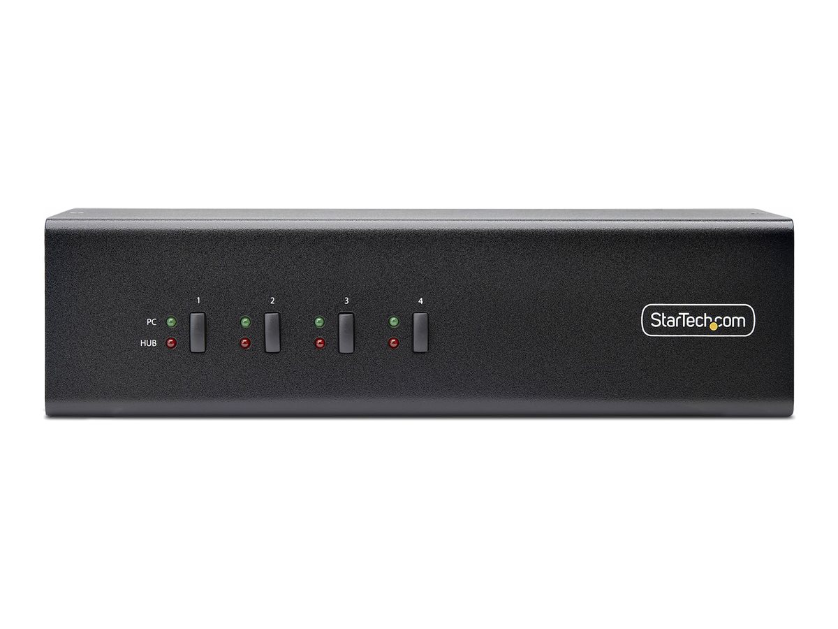 StarTech.com Switch KVM 4 Ports DisplayPort pour 2 Moniteurs, KVM 4K 60Hz - Commutateur écran-clavier-souris/audio - 4 x KVM / audio / USB - 1 utilisateur local - de bureau - Conformité TAA - P4DD46A2-KVM-SWITCH - Commutateurs KVM