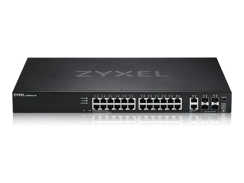 Zyxel XGS2220 Series XGS2220-30 - Commutateur - accès L3, NebulaFLEX Cloud - Géré - 24 x Ethernet Gigabit + 6 x 10/100/1000 (liaison montante) - de bureau, Montable sur rack - XGS2220-30-EU0101F - Commutateurs gérés