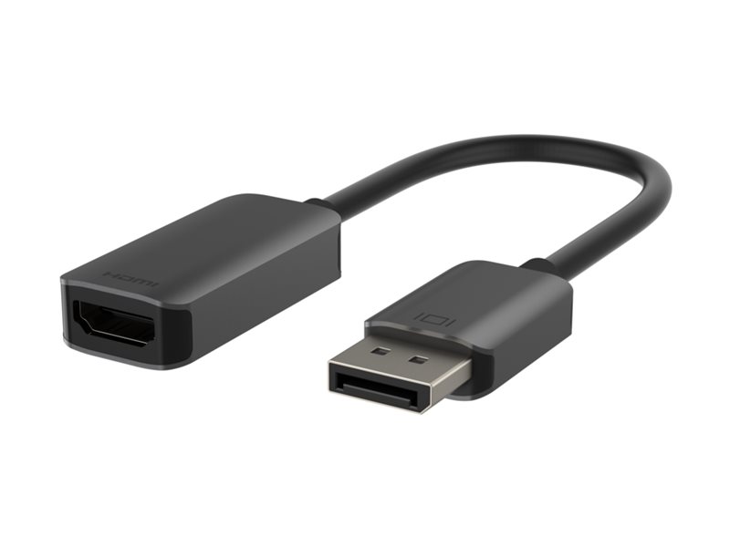 Belkin - Adaptateur vidéo - DisplayPort mâle pour HDMI femelle - 22.05 cm - noir - actif - AVC011btSGY-BL - Câbles HDMI