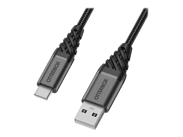 OtterBox Premium - Câble USB - 24 pin USB-C (M) pour USB (M) - USB 2.0 - 3 A - 1 m - noir cendre foncé - 78-52664 - Câbles USB