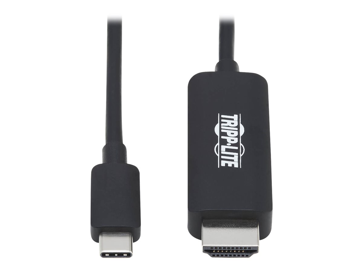 Tripp Lite USB C to HDMI Adapter Cable 4K, 4:4:4 Thunderbolt 3 Black 6ft - Câble vidéo/audio - 24 pin USB-C mâle reversible pour HDMI mâle - 1.83 m - noir - support 4K - U444-006-HBE - Câbles HDMI