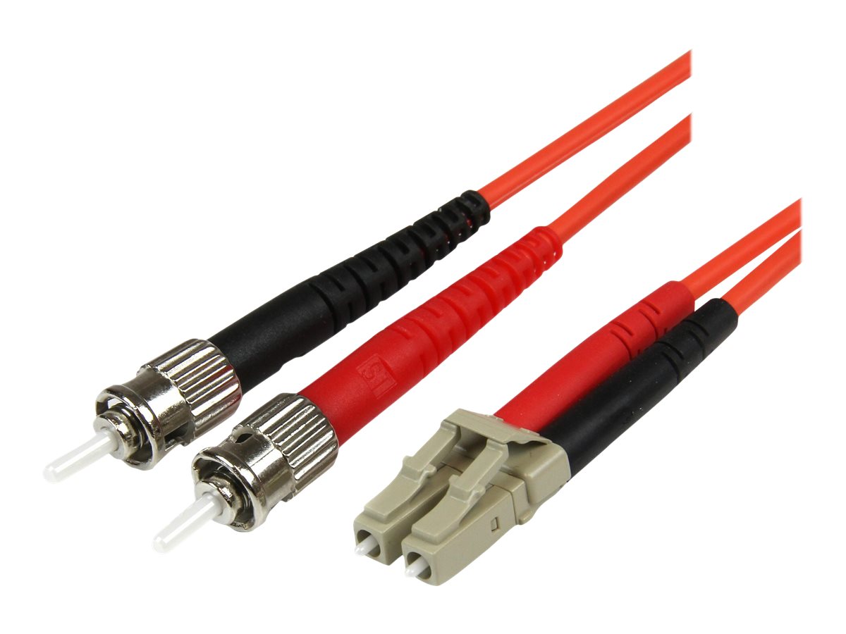 StarTech.com 1m Fiber Optic Cable - Multimode Duplex 50/125 - LSZH - LC/ST - OM2 - LC to ST Fiber Patch Cable - Cordon de raccordement - ST multi-mode (M) pour LC multi-mode (M) - 1 m - fibre optique - duplex - 50 / 125 microns - OM2 - moulé - orange - pour P/N: MCM1110MMLC - 50FIBLCST1 - Câblesenfibres