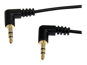StarTech.com Câble audio stéréo Slim 3,5 mm à angle droit de 90 cm - M/M - Câble audio - mini-phone stereo 3.5 mm mâle pour mini-phone stereo 3.5 mm mâle - 91 cm - noir - connecteur à angle droit - MU3MMS2RA - Accessoires pour systèmes audio domestiques