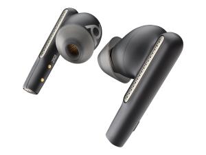 Poly Voyager Free 60 UC - Écouteurs sans fil avec micro - intra-auriculaire - Bluetooth - Suppresseur de bruit actif - USB-A via adaptateur Bluetooth - noir de charbon - certifié Zoom - 7Y8H3AA - Écouteurs