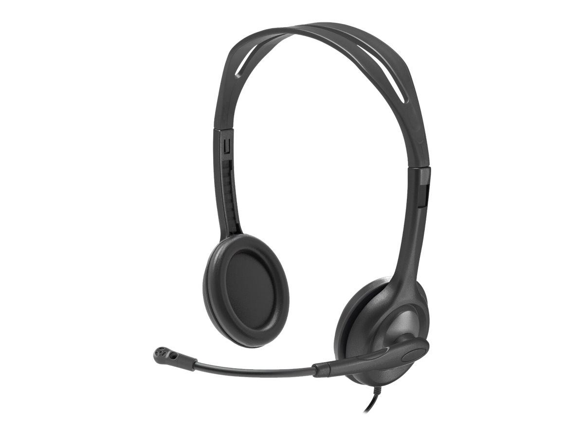 Logitech H111 - Micro-casque - sur-oreille - filaire - jack 3,5mm - 981-001000 - Écouteurs