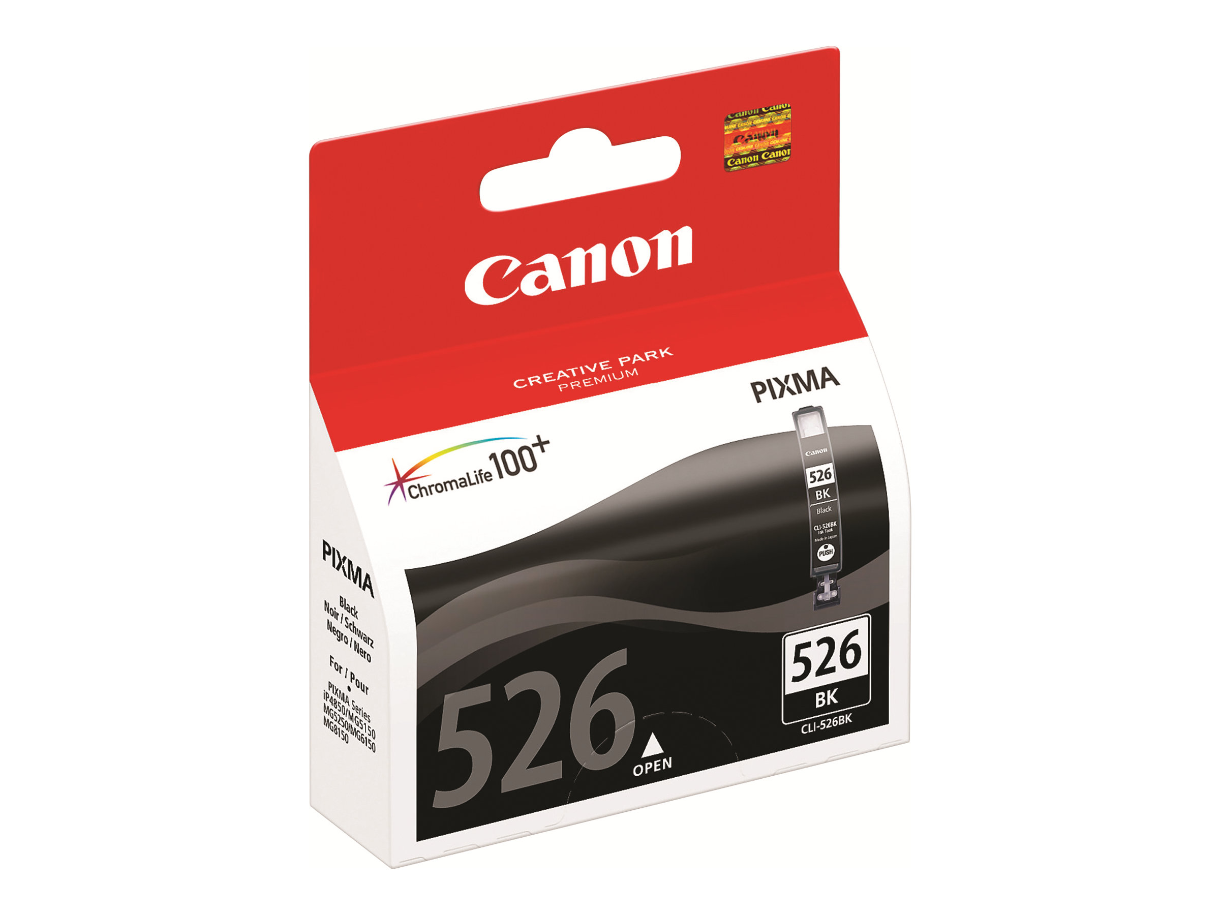 Canon CLI-526BK - Noir - original - réservoir d'encre - pour PIXMA iP4950, iX6550, MG5250, MG5350, MG6150, MG6250, MG8150, MG8250, MX715, MX885, MX895 - 4540B001 - Cartouches d'encre Canon