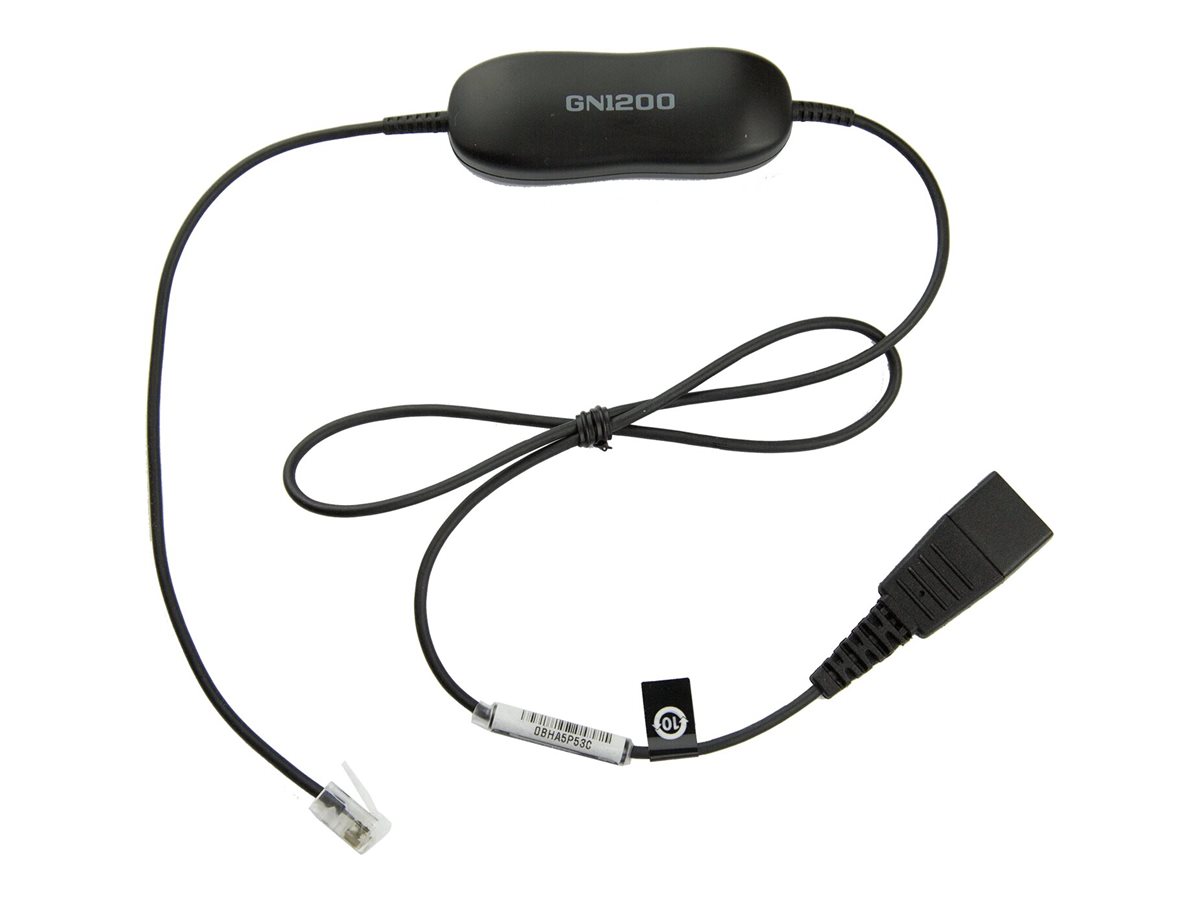 Jabra Smart Cord - Câble pour casque micro - noir - pour Cisco IP Phone 78XX; BIZ 2300; Mitel 74XX; Dialog 42XX, 44XX, 5446; Snom 71X - 88001-99 - Câbles pour écouteurs