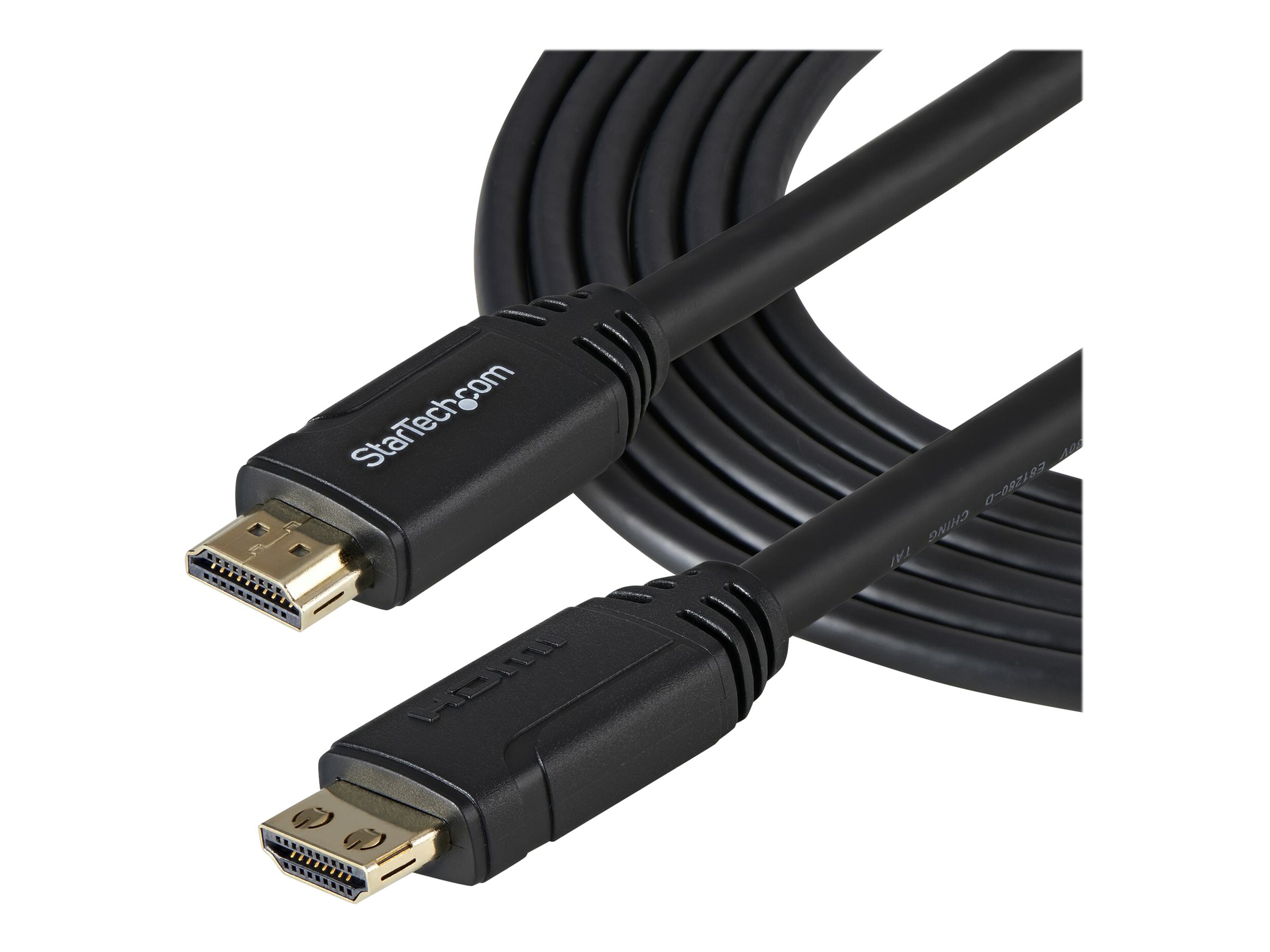 StarTech.com Câble HDMI 2.0 avec Connecteurs de Serrage 3m - Câble HDMI Premium 4K 60Hz avec Ethernet - HDR10, 18Gbps - Certifié - Cordon Vidéo HDMI pour Écran/TV  - M/M - Noir (HDMM3MLP) - High speed - câble HDMI - HDMI mâle droit pour HDMI mâle droit - 3 m - noir - HDMM3MLP - Câbles HDMI