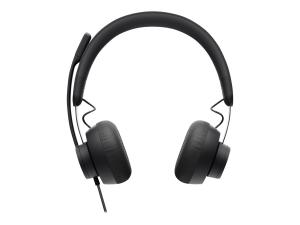 Logitech Zone 750 - Micro-casque - sur-oreille - filaire - Suppresseur de bruit actif - USB-C - 981-001104 - Écouteurs