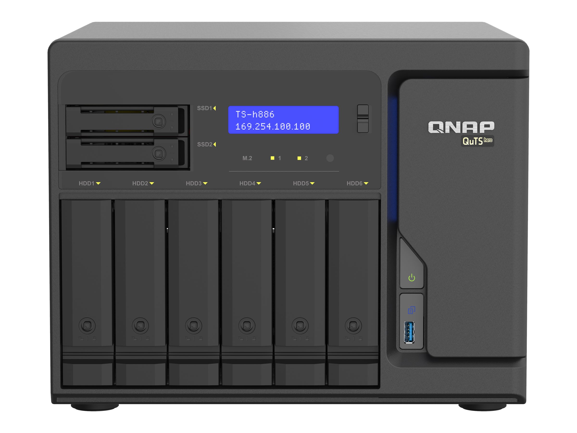 QNAP TS-H886-D1622-16G - Serveur NAS - 8 Baies - SATA 6Gb/s - RAID RAID 0, 1, 5, 6, 10, 50, JBOD, 60 - RAM 16 Go - 2.5 Gigabit Ethernet - iSCSI support - TS-H886-D1622-16G - NAS
