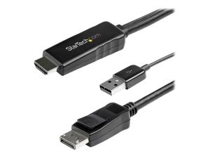 StarTech.com HD2DPMM2M Câble adaptateur HDMI vers DisplayPort - 2 m - 4K 30 Hz - DisplayPort 1.2 à HDMI 1.4 - Câble vidéo - HDMI, USB (alimentation uniquement) mâle pour DisplayPort mâle - 2 m - noir - support 4K, actif - HD2DPMM2M - Accessoires pour téléviseurs