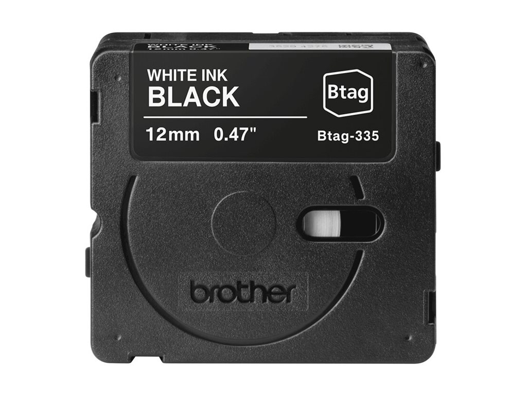 Brother BTAG-335 - Blanc sur noir - Rouleau (1,2 cm x 4 m) 1 cassette(s) boîte de suspension - bande d'étiquettes - BTAG335 - Papier pour rouleau