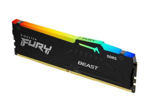 Kingston FURY Beast RGB - DDR5 - module - 16 Go - DIMM 288 broches - 6000 MHz / PC5-48000 - CL40 - 1.35 V - mémoire sans tampon - on-die ECC - KF560C40BBA-16 - DDR5