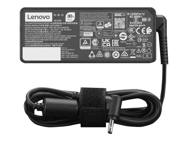 Lenovo - Adaptateur secteur - CA 100-240 V - 65 Wh - Indonésie, Europe - noir - 4X21K07722 - Adaptateurs électriques/chargeurs pour ordinateur portable