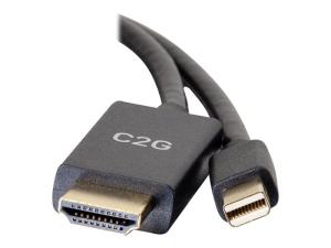 C2G 3ft Mini DisplayPort Male to HDMI Male Passive Adapter Cable - 4K 30Hz - Adaptateur vidéo - Mini DisplayPort mâle pour HDMI mâle - 90 cm - noir - passif, support 4K - 84435 - Câbles HDMI