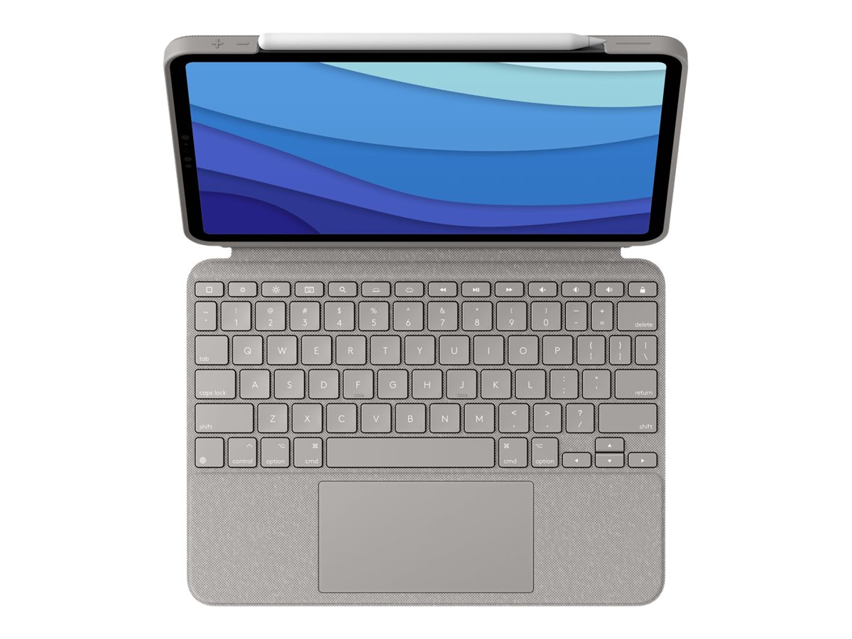 Logitech Combo Touch - Clavier et étui - avec trackpad - rétroéclairé - Apple Smart connector - QWERTZ - Suisse - sable - pour Apple 11-inch iPad Pro (1ère génération, 2e génération, 3ème génération) - 920-010167 - Claviers