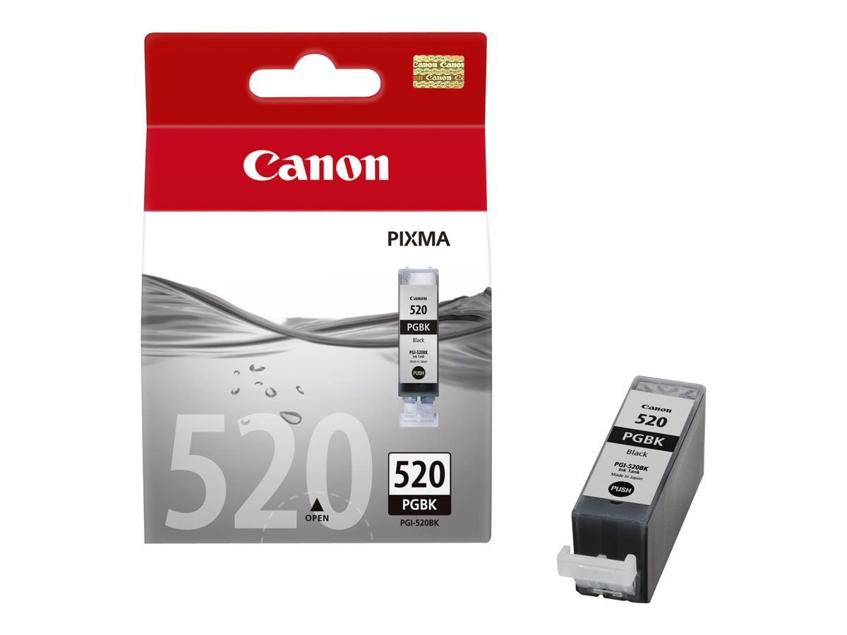 Canon PGI-520BK - 19 ml - noir - original - réservoir d'encre - pour PIXMA iP3600, iP4700, MP540, MP550, MP560, MP620, MP630, MP640, MP980, MP990, MX860, MX870 - 2932B001 - Cartouches d'encre Canon