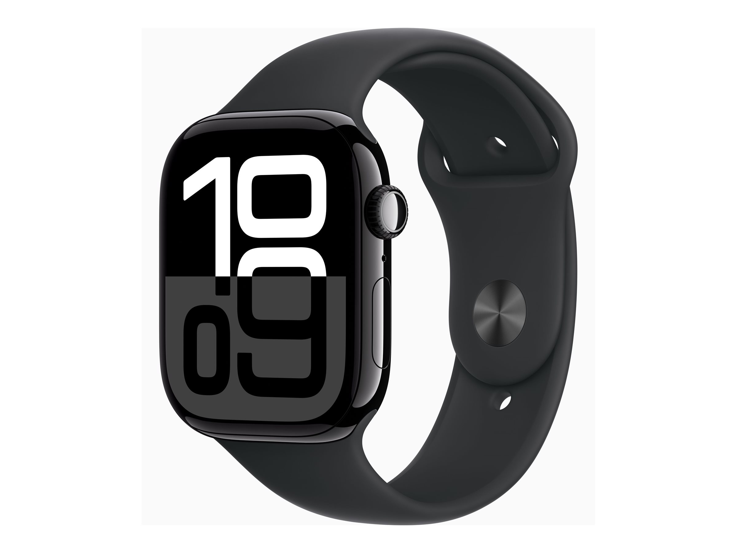 Apple Watch Series 10 (GPS + Cellular) - 46 mm - aluminium noir jais - montre intelligente avec bande sport - fluoroélastomère - noir - taille du bracelet : S/M - 64 Go - LTE, Wi-Fi 4, UWB, Bluetooth - 4G - 35.3 g - MWY33QF/A - Montres intelligentes