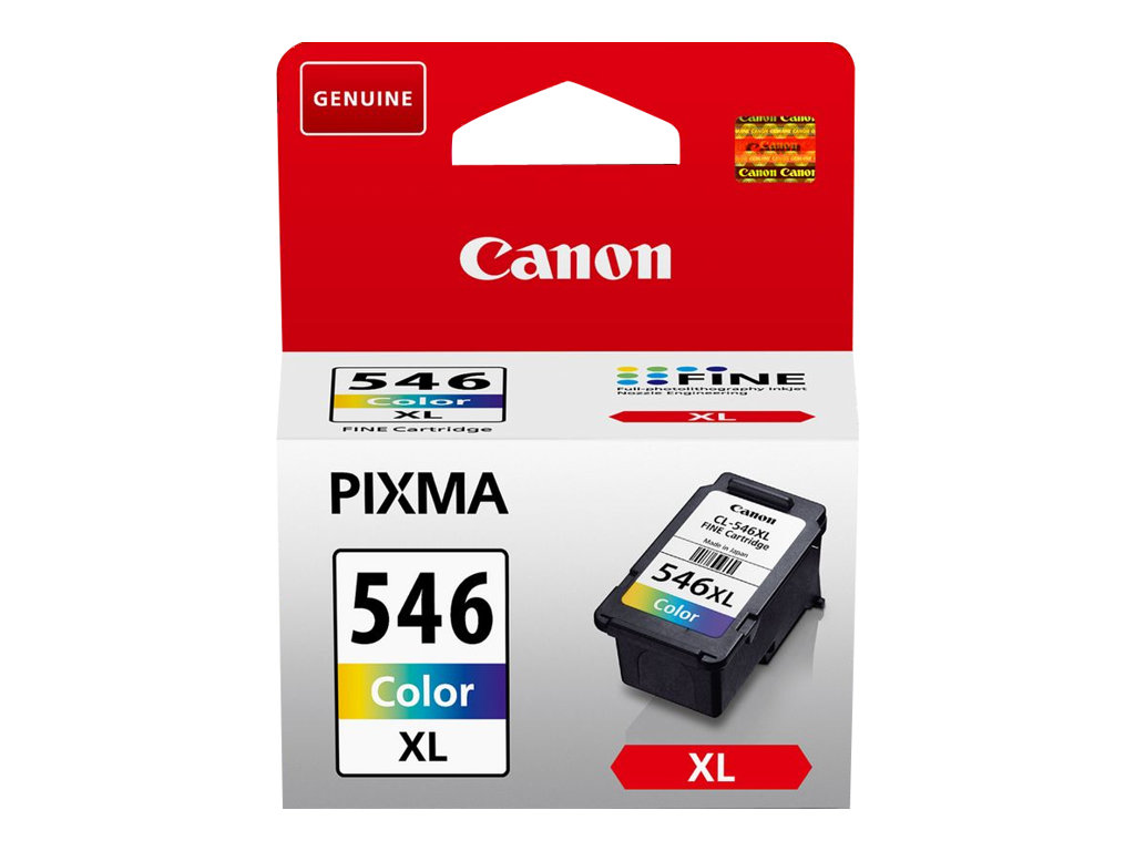 Canon CL-546XL - 13 ml - à rendement élevé - couleur (cyan, magenta, jaune) - original - coque avec sécurité - cartouche d'encre - pour PIXMA TR4551, TR4650, TR4651, TS3350, TS3351, TS3352, TS3355, TS3450, TS3451, TS3452 - 8288B004 - Cartouches d'imprimante