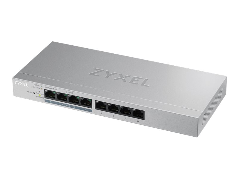 Zyxel GS1200-8HP v2 - Commutateur - Géré - 4 x 10/100/1000 + 4 x 10/100/1000 (PoE+) - de bureau - PoE+ (60 W) - GS1200-8HPV2-EU0101F - Concentrateurs et commutateurs gigabit