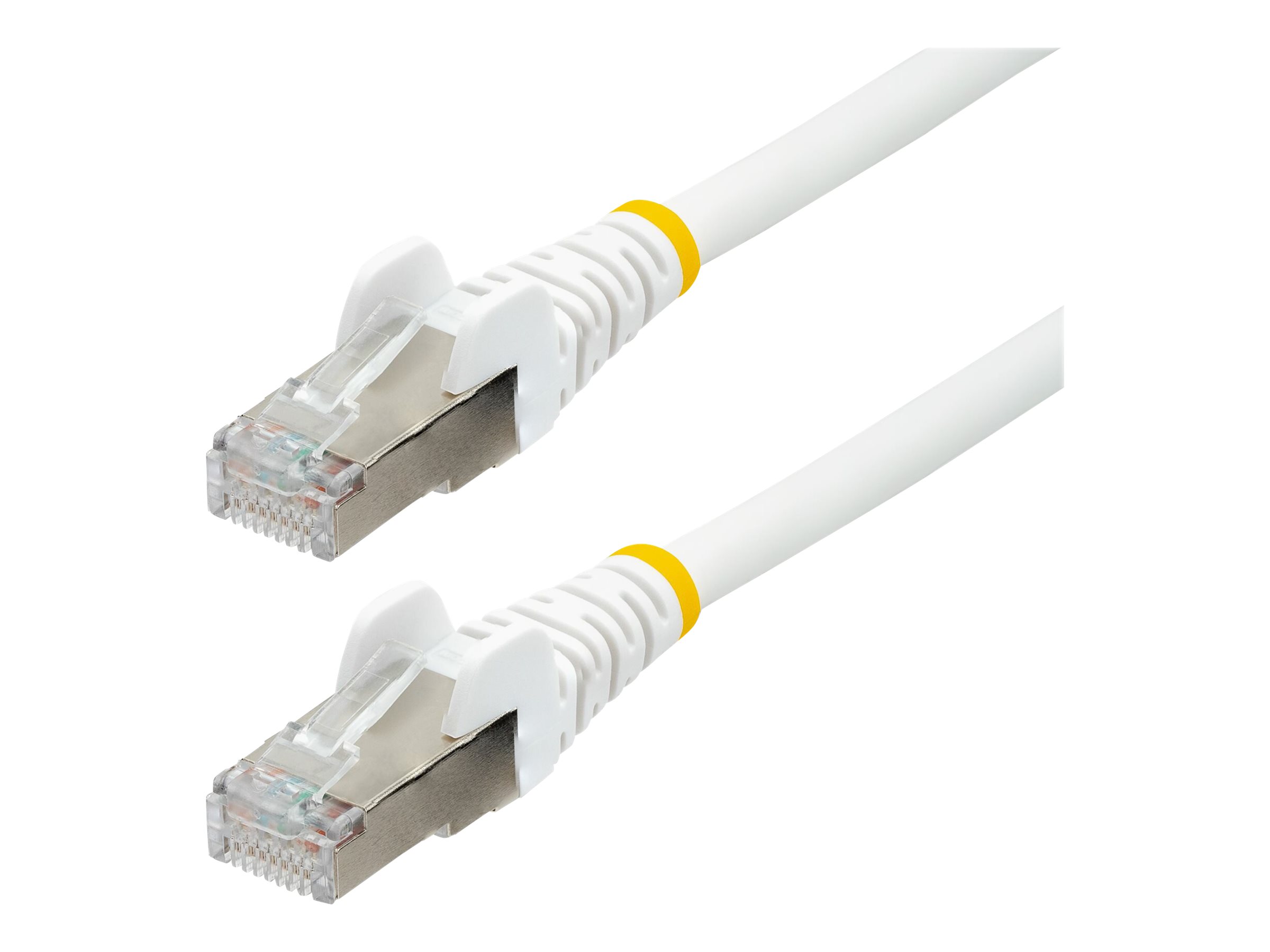 StarTech.com Câble Ethernet CAT6a 10m - LSZH, 10 GbE 100W PoE S/FTP - Cordon de raccordement - RJ-45 (M) pour RJ-45 (M) - 10 m - S/FTP - CAT 6a - IEEE 802.3bt - sans crochet, bloqué, moulé, sans halogène - blanc - NLWH-10M-CAT6A-PATCH - Câbles à paire torsadée