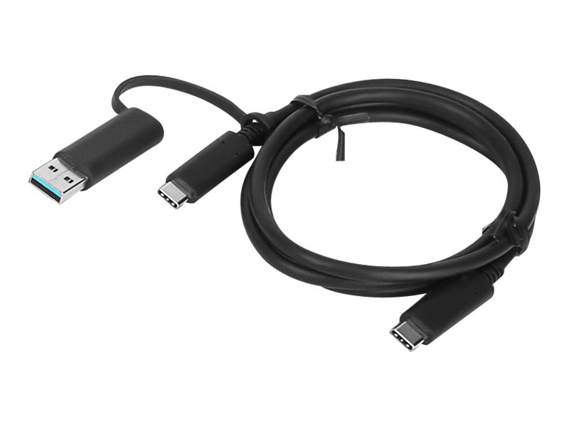 Lenovo - Câble USB - 24 pin USB-C (M) pour 24 pin USB-C (M) - 20 V - 5 A - 1 m - noir - 4X90U90618 - Câbles USB