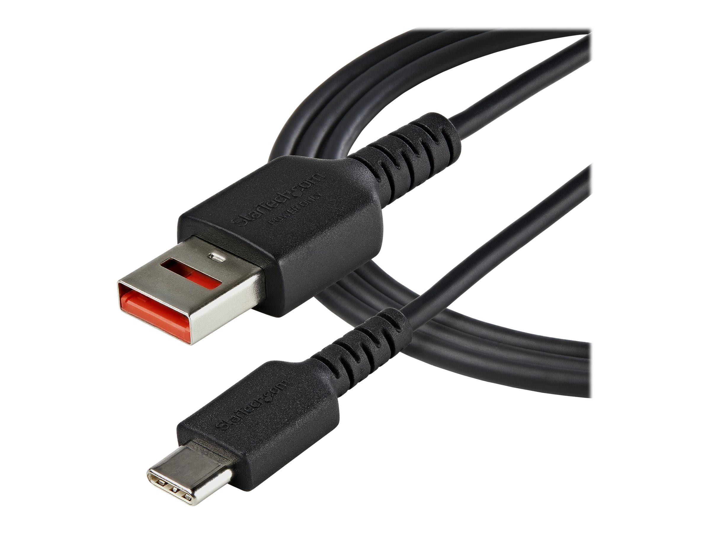 StarTech.com Câble Chargeur Sécurisé 1m - Câble USB-A vers USB-C Data Blocker - Protection No-Data Charge/Alim. SmartPhone/Tablette - Câble Blocage Transfert Données USB (USBSCHAC1M) - Câble USB - USB (alimentation uniquement) (M) pour USB-C (alimentation uniquement) (M) - 5 V - 2.4 A - 100 cm - moulé, passif - noir - USBSCHAC1M - Câbles USB