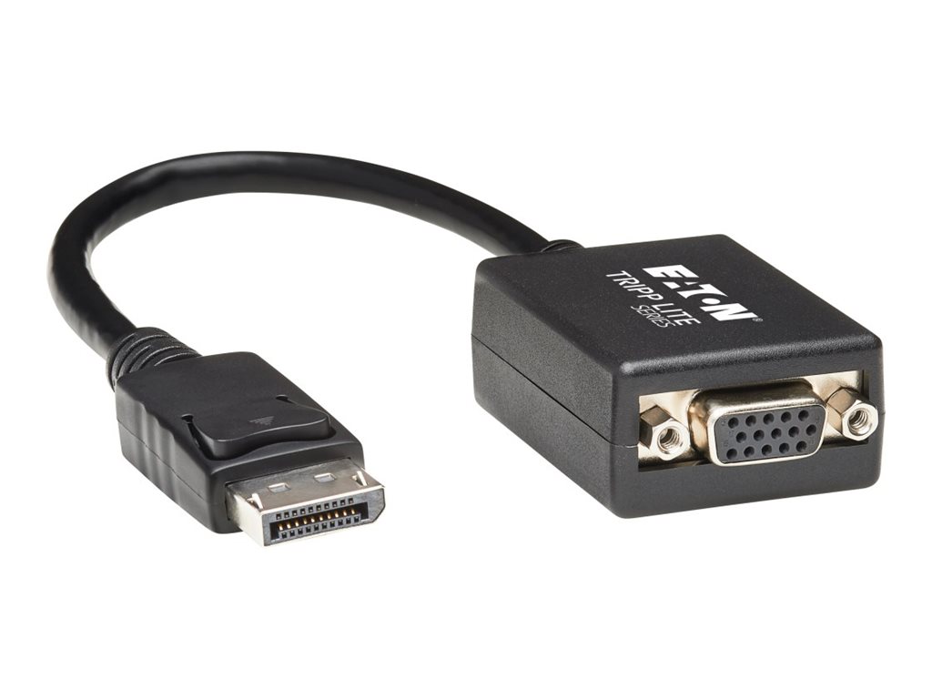 Eaton Tripp Lite Series 6in DisplayPort to VGA Adapter Active Converter DP to VGA M/F 6" - Carte d'écran - DisplayPort (M) pour HD-15 (VGA) (F) - 15.2 cm - noir - P134-06N-VGA - Câbles pour périphérique